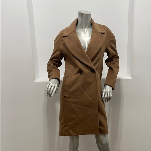 J. Crew Women’s Wool Cashmere Blend Stylish Brown Double-Breasted Coat Size XXS